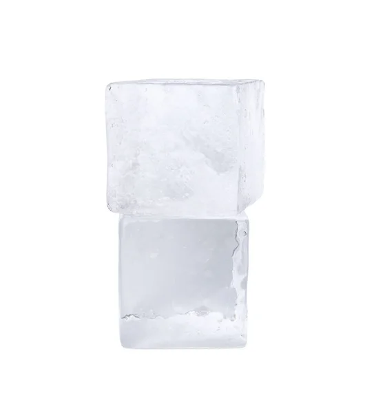 Glaçons Cristallins Isolés Sur Blanc — Photo