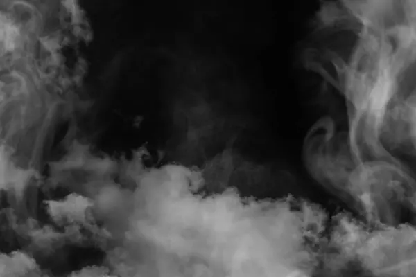 Fehér Füst Fekete Háttérrel Szöveg Helye — Stock Fotó