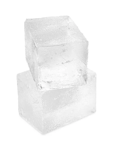Crystal Clear Ice Cubes Isolated White — Stock Photo, Image