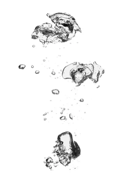 Φυσαλίδες Αέρα Στο Νερό Άσπρο Φόντο — Φωτογραφία Αρχείου