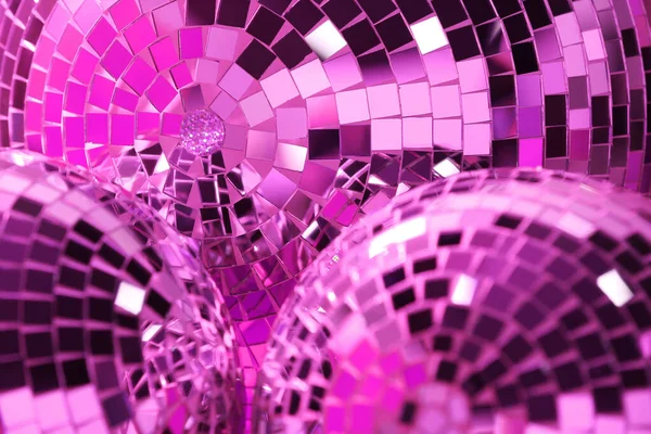 Many Shiny Disco Balls Background Closeup — Stock Photo, Image