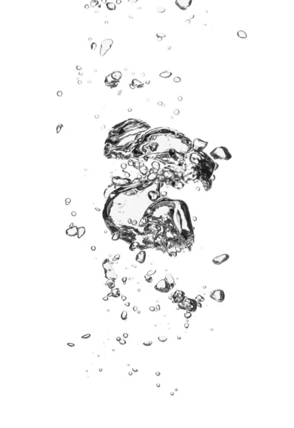 Luchtbellen Water Witte Achtergrond — Stockfoto