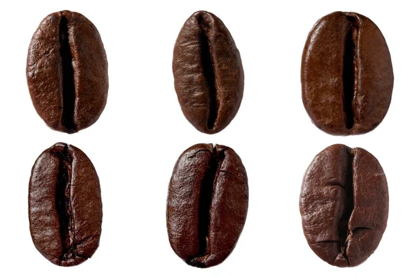Aromatische Geröstete Kaffeebohnen Isoliert Auf Weiß — Stockfoto