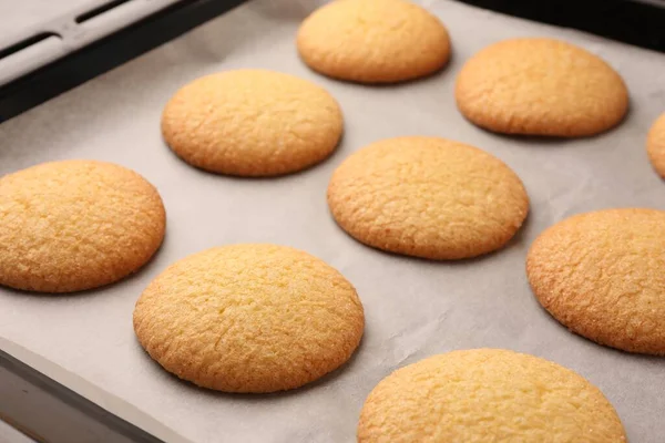 Смачне Датське Масло Печиво Пекарні Тацею — стокове фото