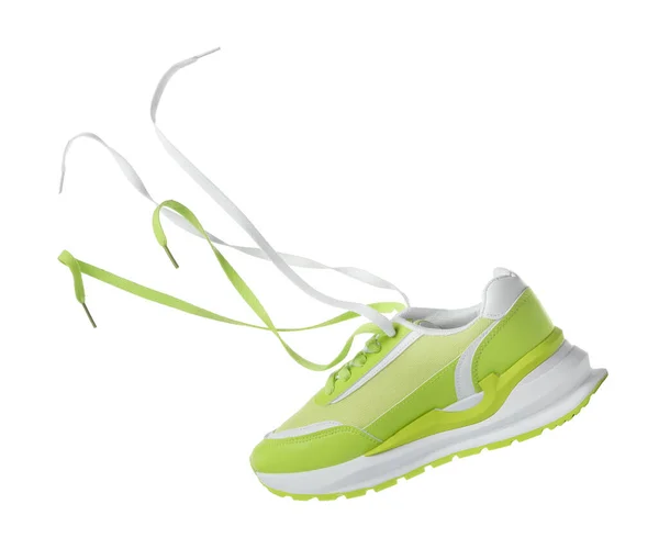 Snygg Ljusgrön Sneaker Isolerad Vitt — Stockfoto