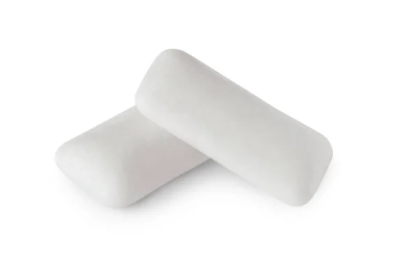 Due Gustose Gomme Masticare Sfondo Bianco — Foto Stock