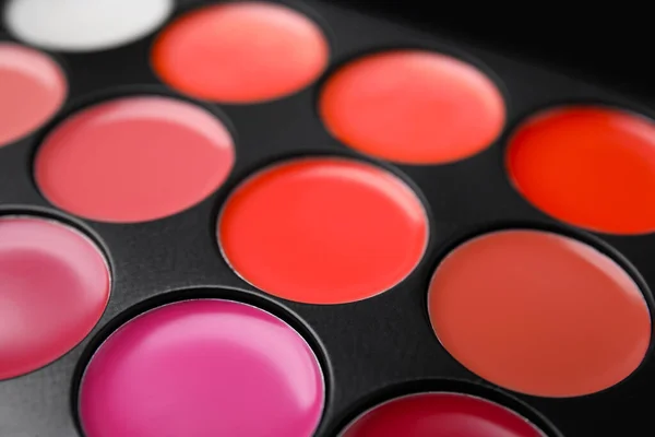 Cream Läppstift Palett Som Bakgrund Närbild Professionell Kosmetisk Produkt — Stockfoto