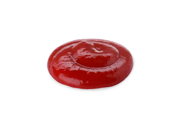 Ketchup Fresco Saboroso Isolado Branco Molho Tomate — Fotografia de Stock