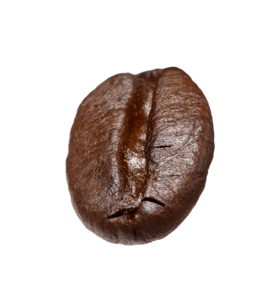Een Aromatische Gebrande Koffieboon Geïsoleerd Wit — Stockfoto