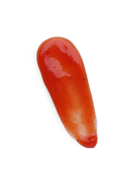 Mancha Ketchup Sabroso Aislado Blanco Vista Superior —  Fotos de Stock
