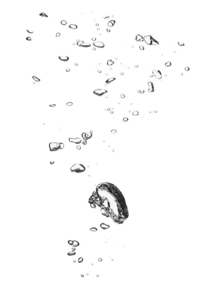 Luftblasen Wasser Auf Weißem Hintergrund — Stockfoto