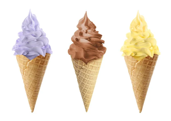 아이스크림 흰색에 분리되어 부드러운 — 스톡 사진