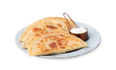 Peynirli ve soslu leziz kızarmış chebureki.