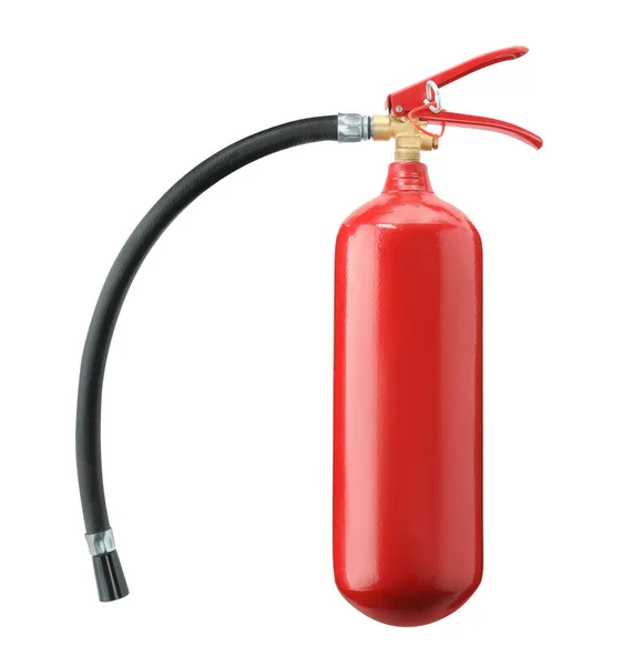 Beyaz Arka Planda Bir Kırmızı Yangın Söndürücü — Stok fotoğraf