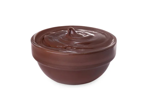 Bowl Tasty Chocolate Paste Isolated White — Stock Photo, Image