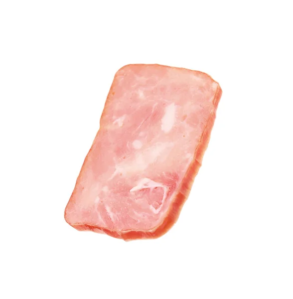 Slice Delicious Smoked Sausage Isolated White — Stock Photo, Image
