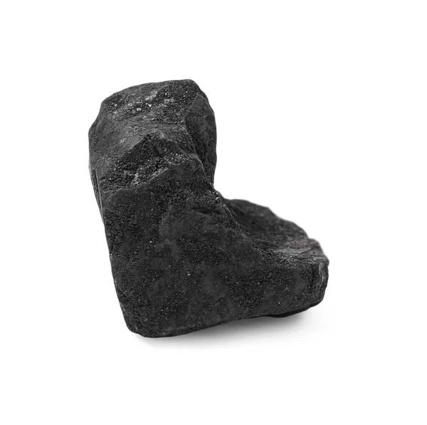 白に隔離された黒い石炭の欠片 — ストック写真