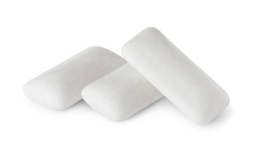 Beyaz arka planda çok lezzetli diş etleri var.