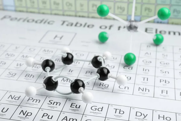 Moleculaire Modellen Periodiek Systeem Van Chemische Elementen — Stockfoto