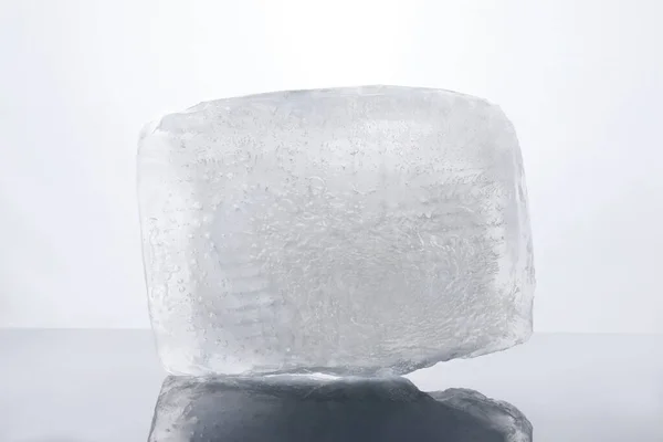 One Cold Ice Cube Isolated White — Stock Photo, Image