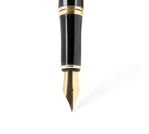 Стильна Чорна Ручка Фонтану Ізольована Білому — стокове фото