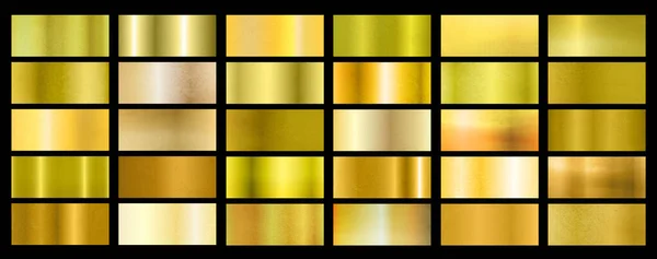 Conjunto Texturas Douradas Sobre Fundo Preto Design Banner — Fotografia de Stock