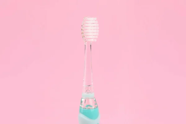 Electric Toothbrush Pink Background Dental Care — Stock Photo, Image
