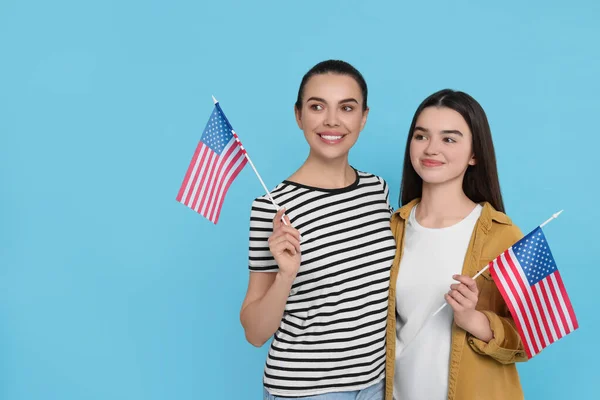 4Th July Independence Day Usa Happy Woman Her Daughter American — Stock Photo, Image