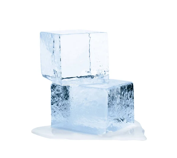 Crystal Clear Ice Cubes Isolated White — Stock Photo, Image