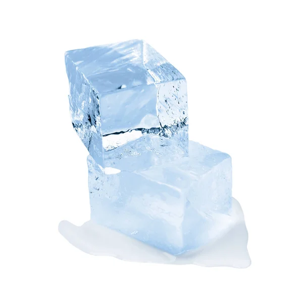 Кришталево Чисті Кубики Льоду Ізольовані Білому — стокове фото