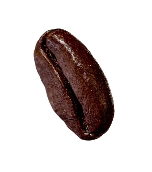 Egy Illatos Pörkölt Kávébab Fehér Alapon Izolálva — Stock Fotó