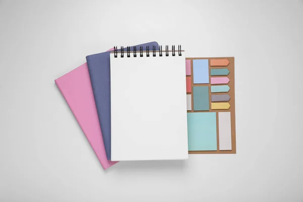 Monthly Planners Stationery White Background Flat Lay — Stock Photo, Image