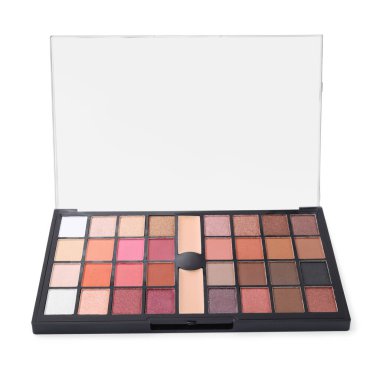 Güzel göz farı paleti beyaza izole edilmiş.