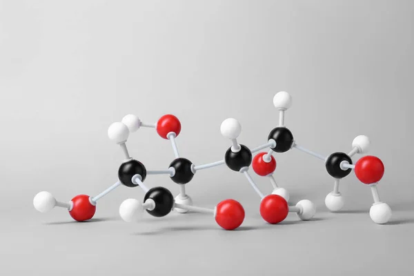 Molekula Glukózy Světle Šedém Pozadí Chemický Model — Stock fotografie