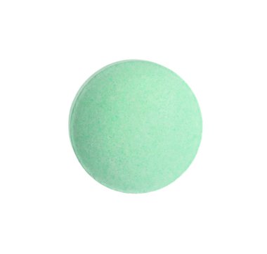 Beyaza izole edilmiş bir hap. İlaç tedavisi.