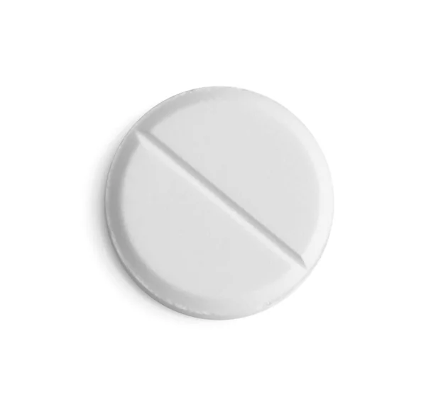 One Pill Isolated White Top View — Stock Photo, Image