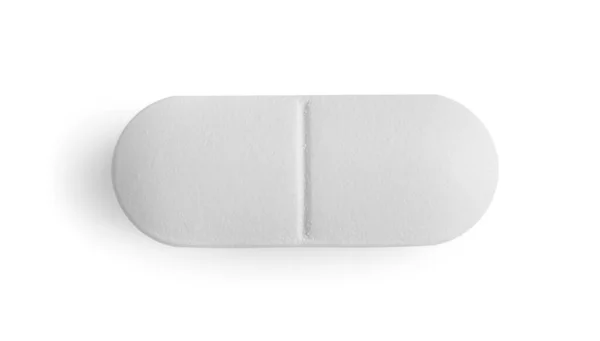 Una Píldora Aislada Blanco Vista Superior —  Fotos de Stock