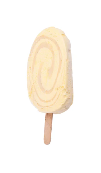 白で隔離されたおいしいアイスクリームバー トップビュー — ストック写真