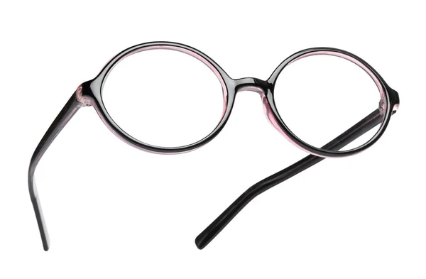 Stilvolle Gläser Mit Kunststoffrahmen Isoliert Auf Weiß — Stockfoto
