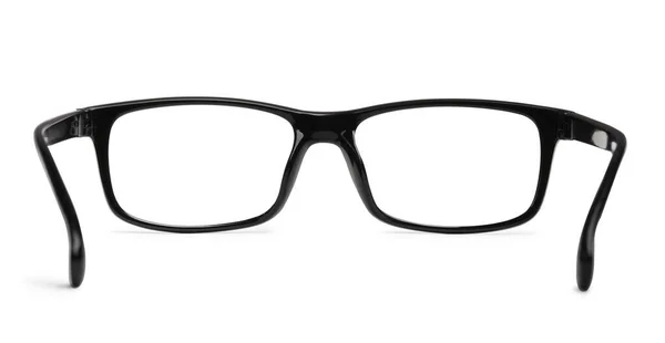 Stilvolle Brille Mit Schwarzem Rahmen Isoliert Auf Weiß — Stockfoto