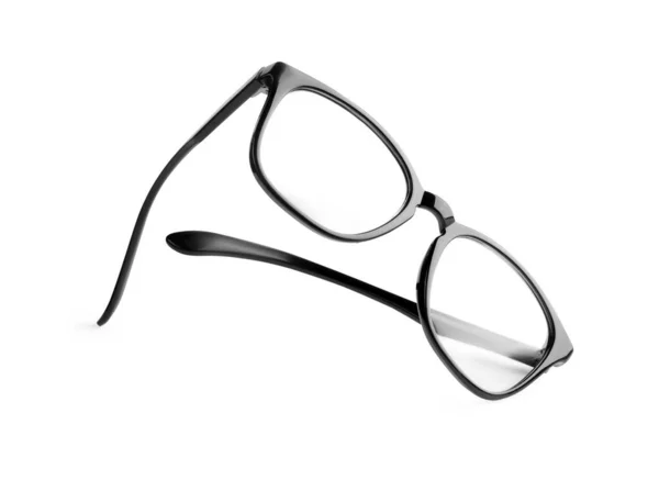 Stílusos Pár Szemüveg Fekete Keret Elszigetelt Fehér — Stock Fotó