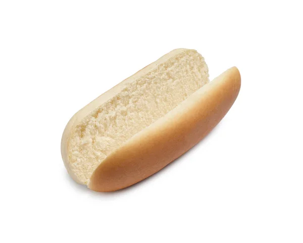 Fresh Cut Bun Hot Dog White Background — Stock Photo, Image