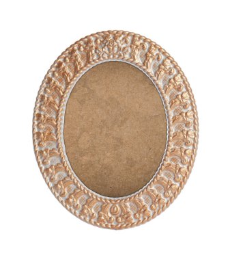 Güzel boş vintage çerçeve beyaz üzerine izole