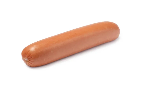 Salsiccia Fresca Cruda Isolata Bianco Ingrediente Hot Dog — Foto Stock