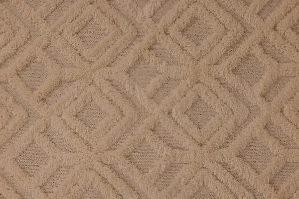 Weicher Beiger Teppich Mit Muster Als Hintergrund Draufsicht — Stockfoto