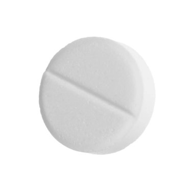 Beyaza izole edilmiş bir hap. İlaç tedavisi.