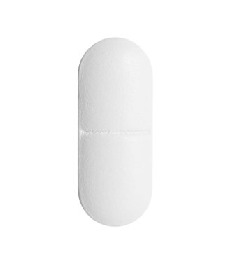 Beyaza izole edilmiş bir hap. İlaç tedavisi.