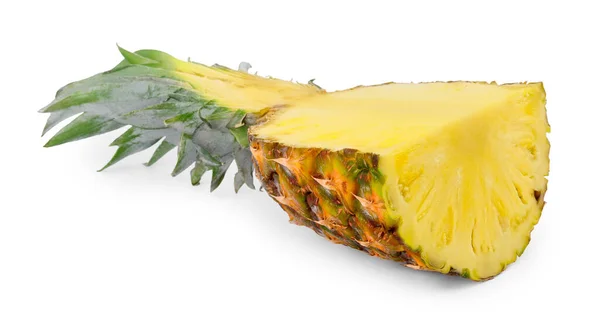 Delicious Cut Ripe Pineapple Isolated White — Stock Photo, Image