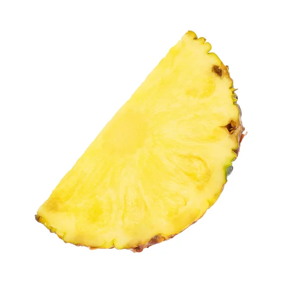 Slice Tasty Ripe Pineapple Isolated White — Stock Photo, Image