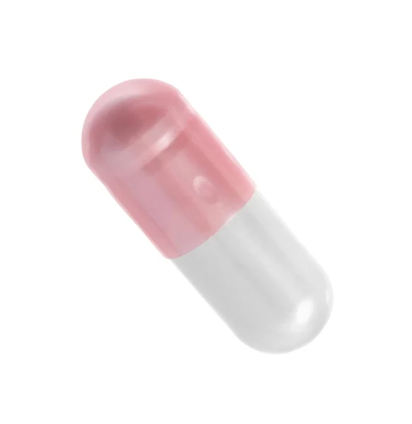 Une Pilule Isolée Sur Blanc Médicaments — Photo
